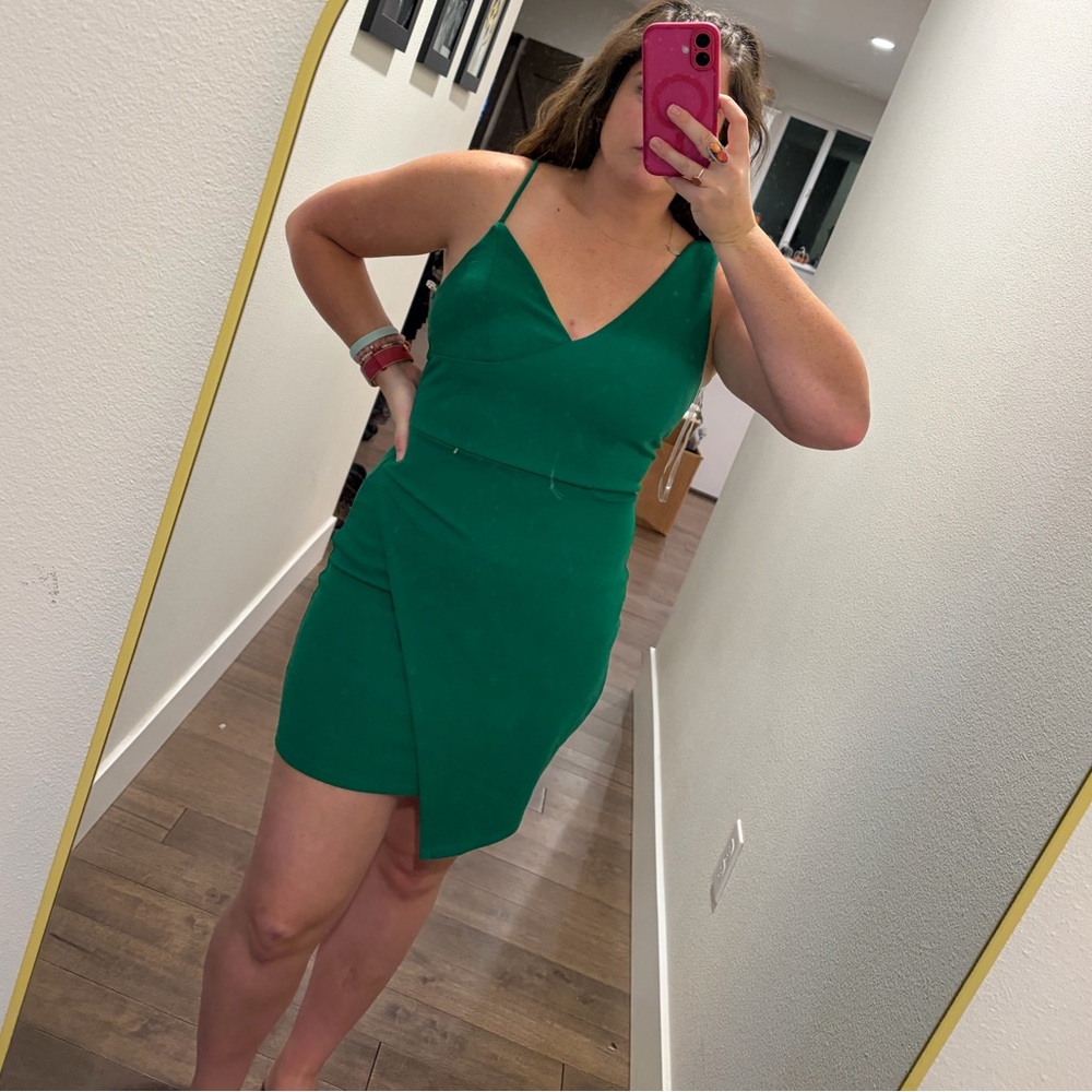 Crystal Doll Vibrant Green Mini Dress